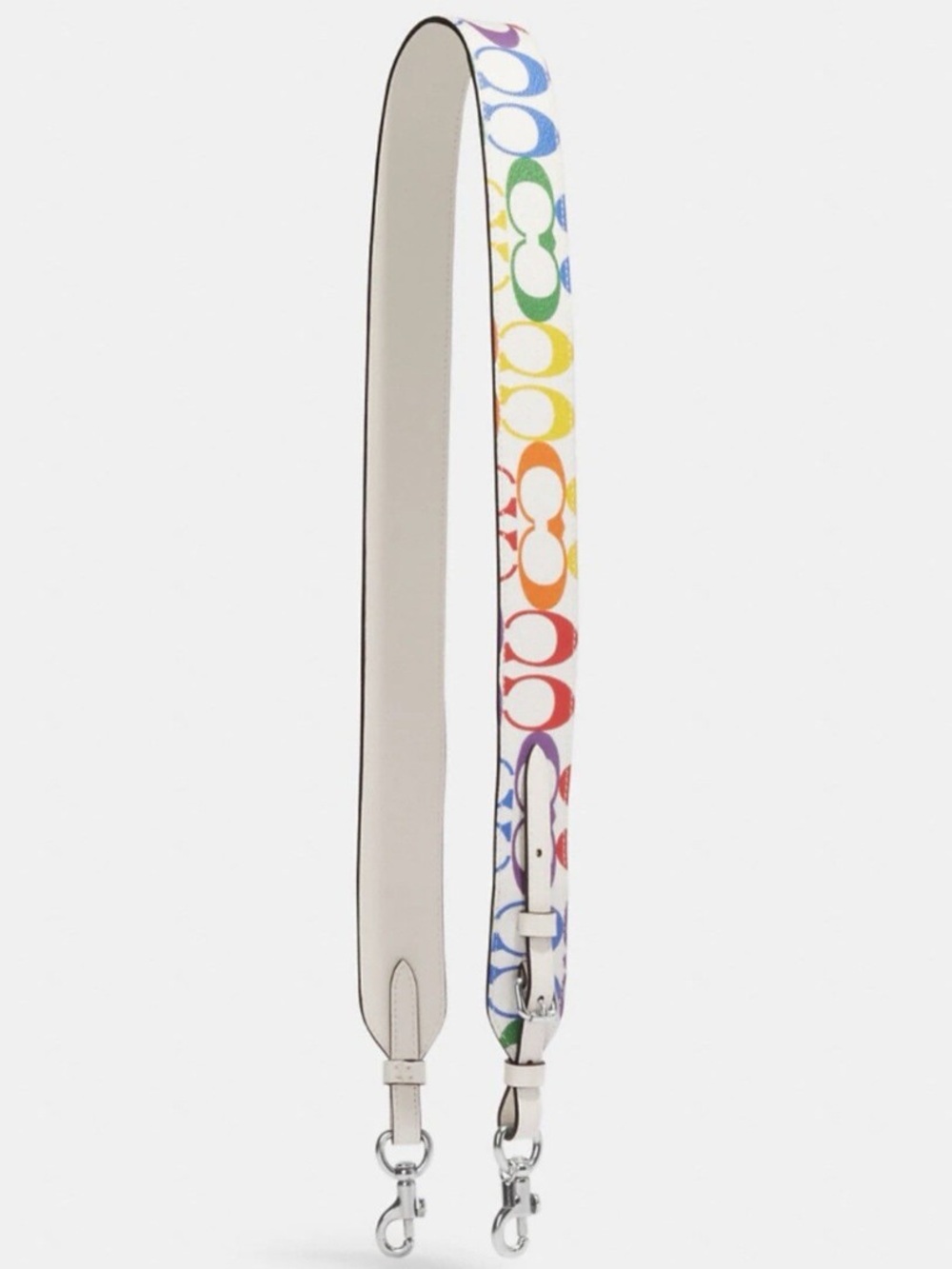 NWT Coach Strap in Rainbow Signature Canvas, Chalk Multi
